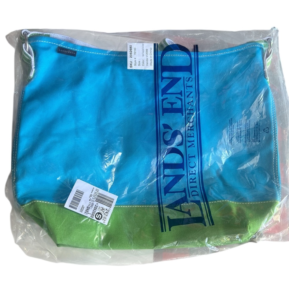 Land’s End island turquoise slouch tote